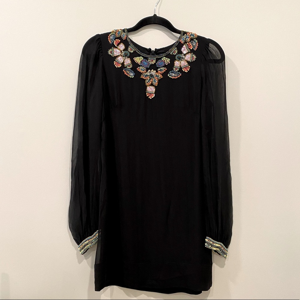 French Connection Beaded Chiffon Dress